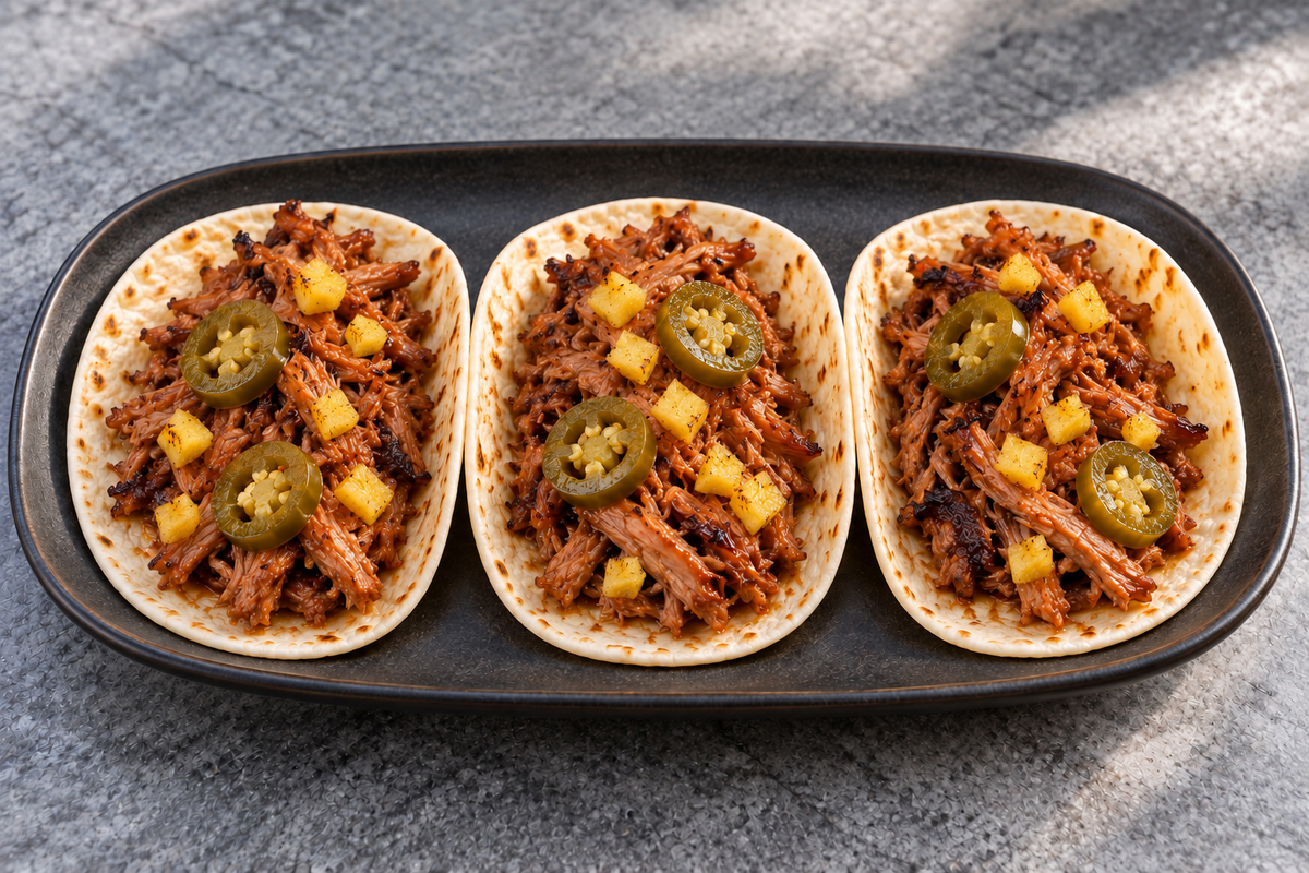 Huli-Huli Pulled Pork Tacos