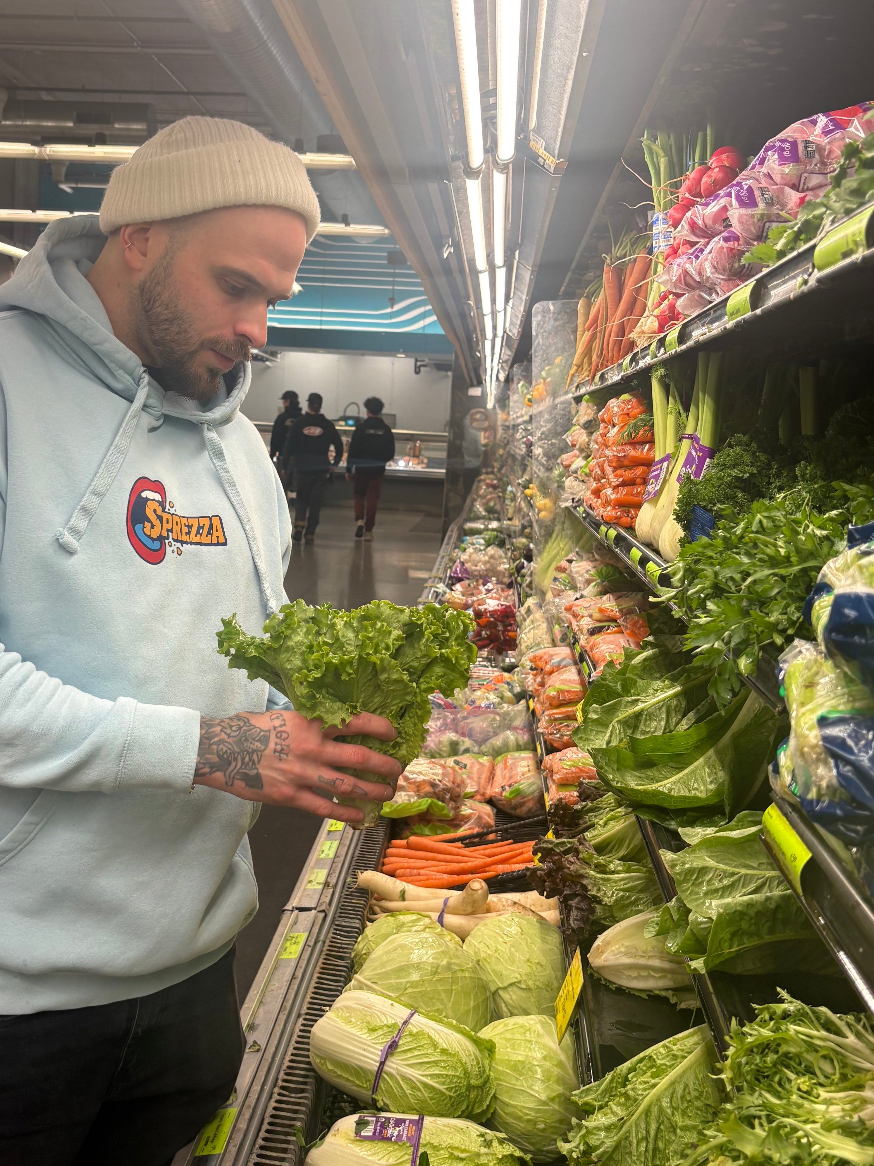Chef hand selecting fresh ingredients